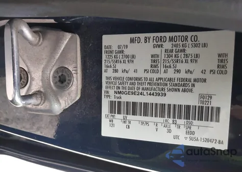 2020 Ford Transit Connect Xl Passenger from USA, damaged, VIN NM0GE9E24L1443939